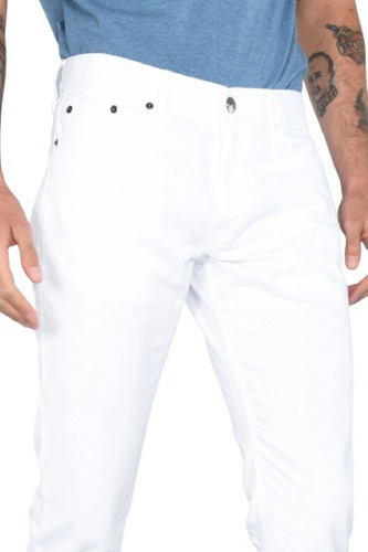 Imagen 4 de 5 de Pantalon Blanco Para Hombre Oggi Jeans Vaxter Gabardina