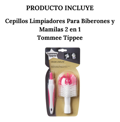 Cepillo Limpiador Para Biberones Y Mamilas 2-1 Tommee Tippee
