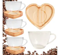 Comprar Jogo 4 Xícaras Cháu002Fcafé 225ml Cu002F Pires Madeira Mesa Posta 