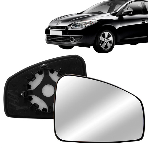 Lente Espelho Retrovisor Com Placa Fluence 10 A 14 15 16 17