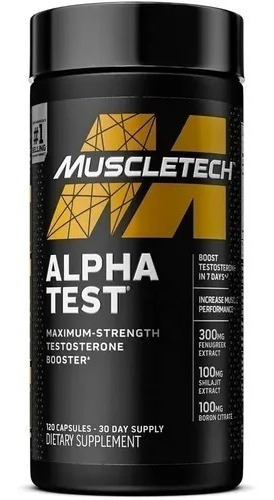Muscletech Alpha Test 120 Capsulas Precursor Testosterona L