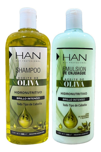 Han Shampoo + Acondicionador Aceite De Oliva Brillo X 500 Ml