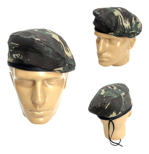 Kit 20 Boinas Estilo Militar Camuflada De Tecido Com Ajuste 