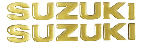 Emblema Compatível Suzuki Dourado Adesivo Resinado Re33