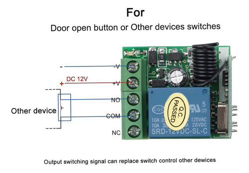 Módulo De Relé De Canal Único Dc 12v Universal 2 Ch Remote C