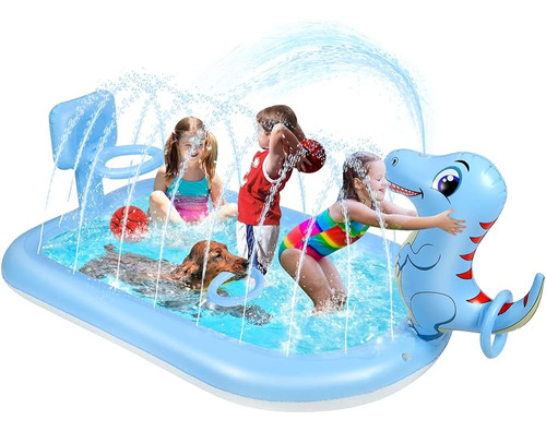 ~? Rociadores Splash Pad Para Niños, 3 En 1 Rociador Inflabl