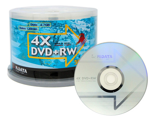 Ridata 4.7gb 4x Dvd+rw Dvd Rw (pack De 50)