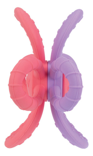 Mordedor para bebé Nuby 6950-LILA/ROSA con forma de flor de silicona color lila rosa x 1u