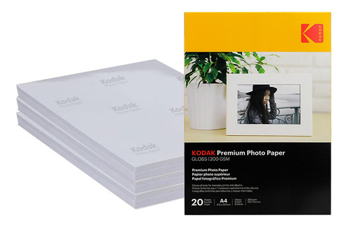 Imagem 1 de 6 de Papel Fotográfico Kodak (atacado) 100 Folhas 200g Gloss - A4