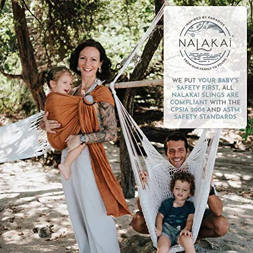 Nalakai - Portabebé de lujo con anillo. Tejido de bambú y lino extrasuave.  Envoltura ligera.Para recién nacidos, bebés y niños pequeños. Regalo ideal