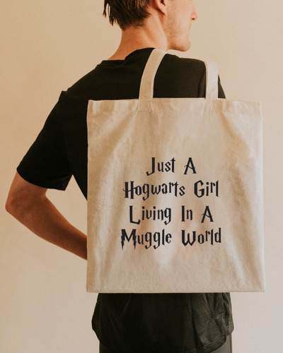 Bolsa Tela Lienzo Tote Bag Harry Potter Just A Hogwarts Girl