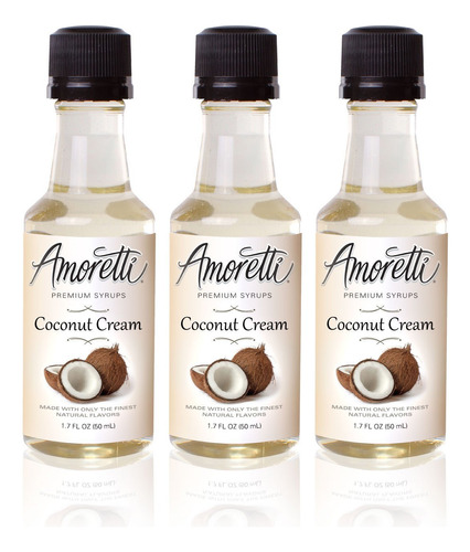 Amoretti Jarabes De Crema De Coco Premium De 1.7 Fl Oz, Paqu