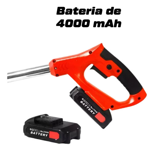 Aparador Cortador De Grama Elétrico Á Bateria Roçadeira Cor Vermelho