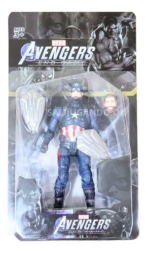 Muñeco Articulado Capitan Cabeza Extra Figura Avengers Luz