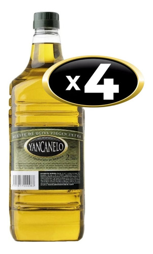 Aceite De Oliva Yancanelo Virgen Extra 2 Litros. Pack X 4