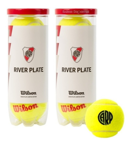 Pack 2 Tubos De 3 Pelotas Tenis Wilson River Plate Edic Limi