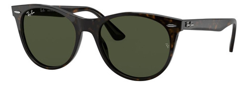 Óculos de sol Ray-Ban Wayfarer II Classic Standard armação de acetato cor gloss tortoise, lente green clássica, haste gloss tortoise de acetato - RB2185