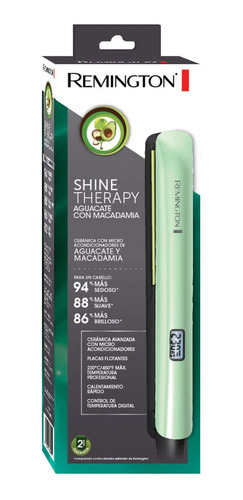 Plancha Alisadora Remington Shine Therapy Aguacate, S9960 Color Verde 110V