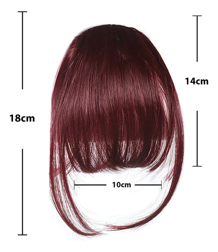 Flequillo Postizo Pelo Sintetico Natural Opaco Sutil Comodo Negro Azabache