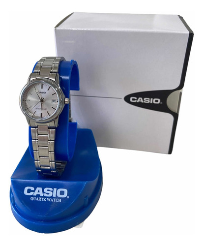 Reloj Casio Dama Modelo Ltp-v002d Metal Plateado