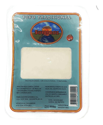 Sin Tacc - Tofu ( Producto Refrigerado )  900g. Solo Caba.