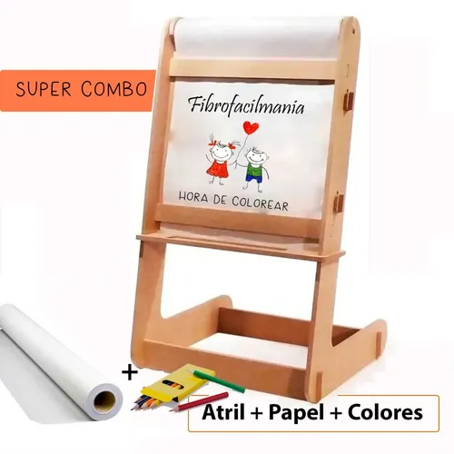 Atril De Mesa Para Ni os Con Pizarra Rollo De Papel Y Colore