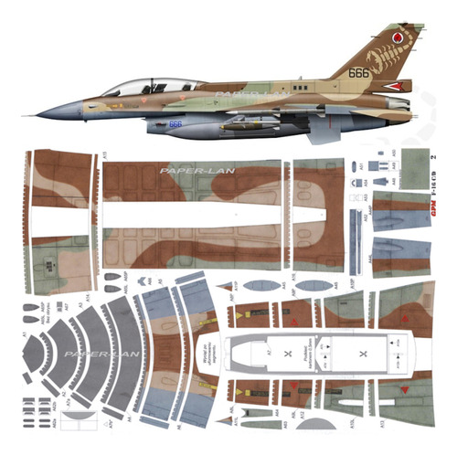 F-16 Brakeet + F-16 Barak  1:33 - Papercraft (envio X Mail)