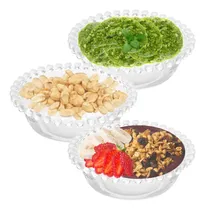 Comprar Conjunto Com 3 Bowls Cristal Pearl Sobremesa 14x4,5cm Tigela