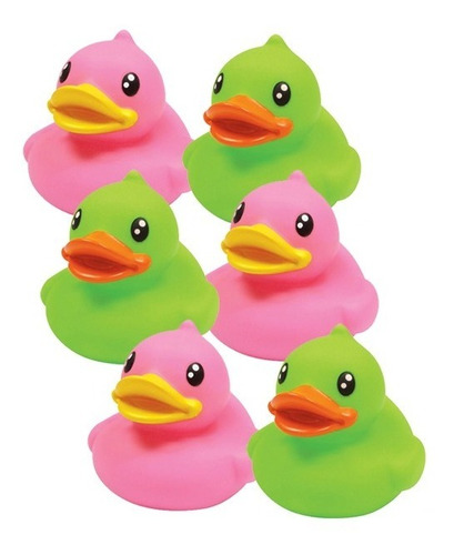 Kit 6 Patos Juguete Goma Pato Baño Pvc B.duck Niño 2 Colores