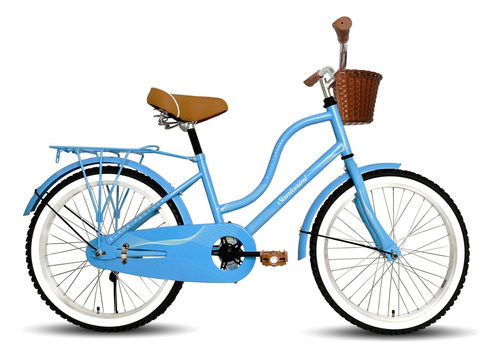 Bicicleta Infantil Santorini Equipada Urbana Retro Rodada 20 Color Azul