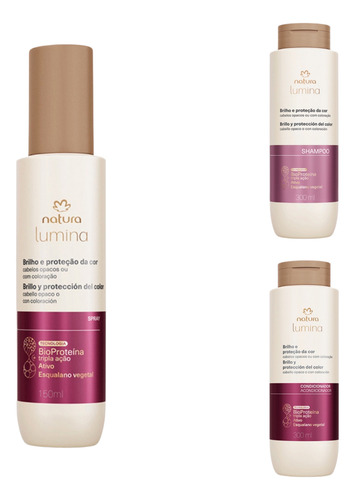 Kit Lumina (sha+acond+spray) Protección Color Natura