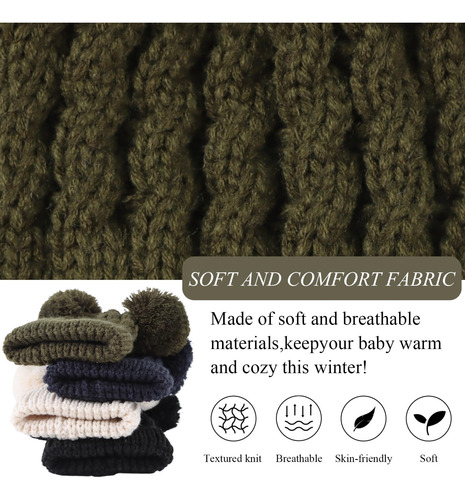 Gorro De Invierno Para Bebé Con Pompón, Gorro De Punto