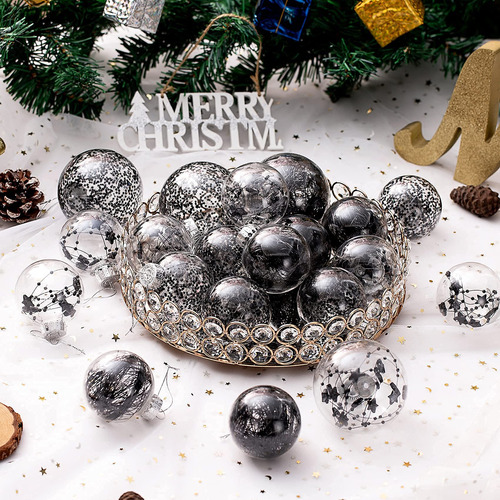 Juego De Bolas Para Adornos Navideños De Plástico Transparen