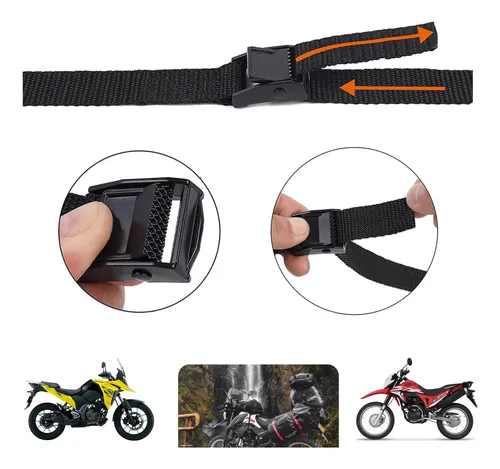 Correa Straps Moto Viaje Resisten Adventure Chapa Acero Inox
