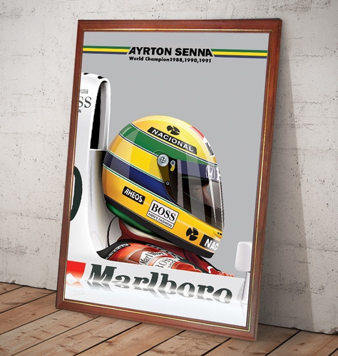 Cuadro Decorativo Poster Ayrton Senna F1 Fórmula 1