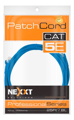 Cable De Red Utp Nexxt Patch Cord Azul Cat5e 25pies