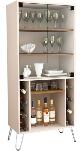 Cristalero Bar Aparador Bodega Modular - 136 Cm Alto - Scala