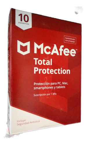 Antivirus Mcafee Total Protection 10 Equipos 1 Año Físico