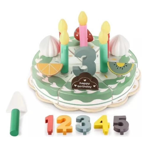 Juguete De Cumpleaños Torta En Madera Para Niños 24pzas