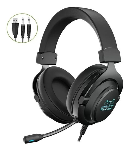 Imagen 2 de 5 de Auricular Gamer Viewsonic Microfono Va350e Pc 5.1 Usb Led