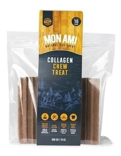 Mon Ami Snack Palitos Collagen Chew Treat Mediano 500gr