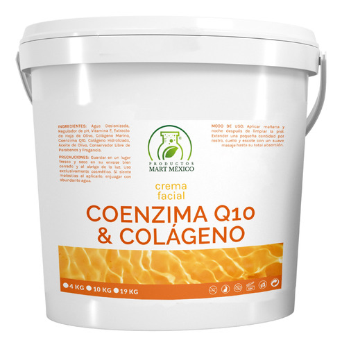 Crema Facial & Corporal Coenzima Q10 Con Colágeno 19 Kilos