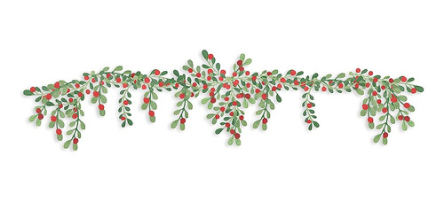 Martha Stewart Paper Greenery Garland, Rojo, Verde