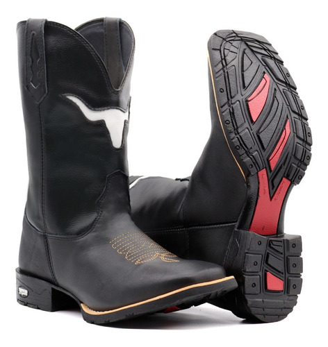Imagem 3 de 3 de Bota Country Texana Masculina Bico Quadrado Rodeio Promoção