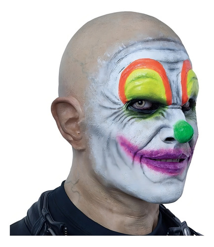 Máscara Payaso Bandido Hiper Realista Clown Halloween Terror Color Neon