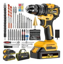 Comprar Taladro Rotomartillo De Impacto Inalámbrico Sin Escobillas 13mm, YISHAN V950 taladro amarillo y negro de 21V, Taladro Eléctrico Percutor, Destornillador, Atornillador Con Kit Matracaa