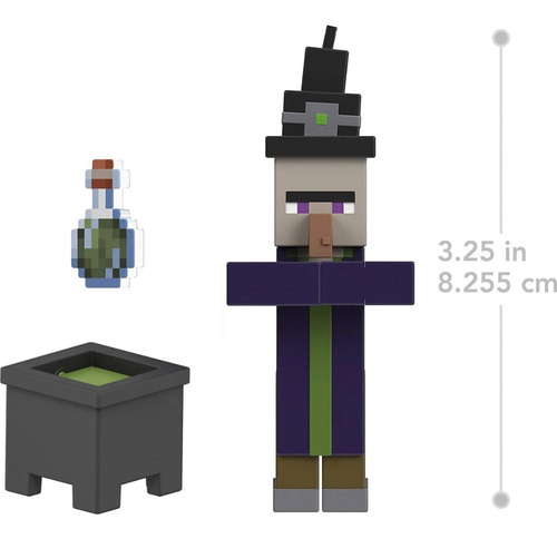 Witch Bruxa Minecraft 10cm C/ Acessorios Mattel Gtp08