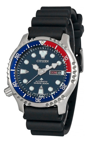 Relógio Citizen Masculino Automático Diver 200m Tz31696a Cor da correia Preto Cor do bisel Azul Cor do fundo Preto