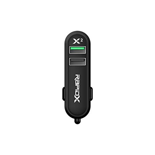 Rapidx Rxx2qcblk X2 2 Cargador De Coche De Puerto Con 6tqbt