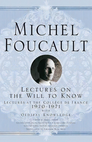 Lectures On The Will To Know, De Michel Foucault. Editorial Palgrave Usa, Tapa Blanda En Inglés